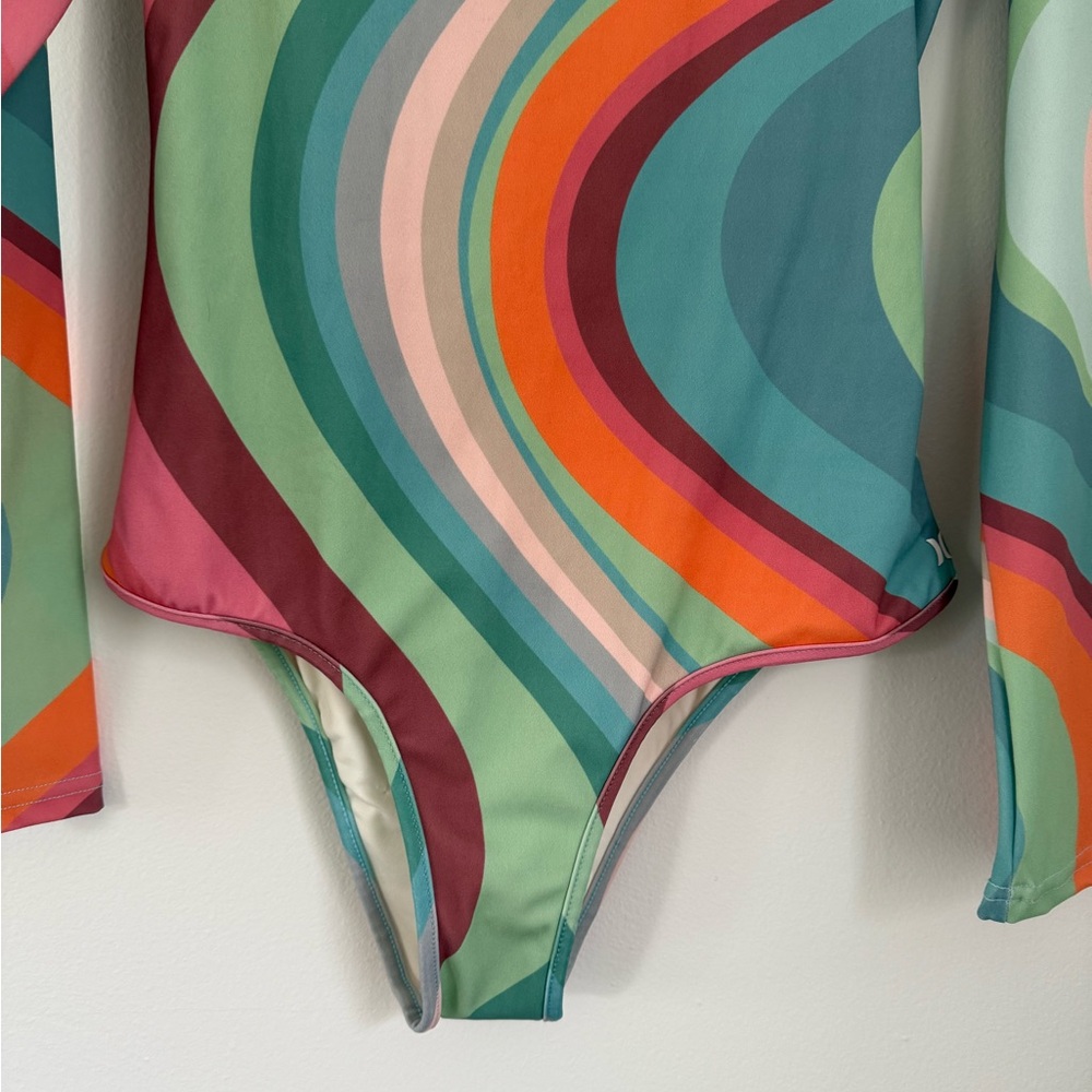 Hurley Multicolor Wave Pattern One Piece Swimsuit - image 6
